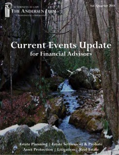 Financial Advisor Current Events Update 1st Quarter 2018
