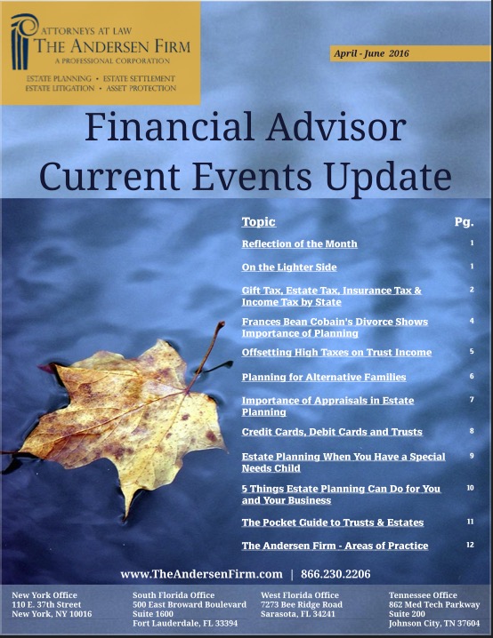 Financial Advisor Current Events Update April-June 2016