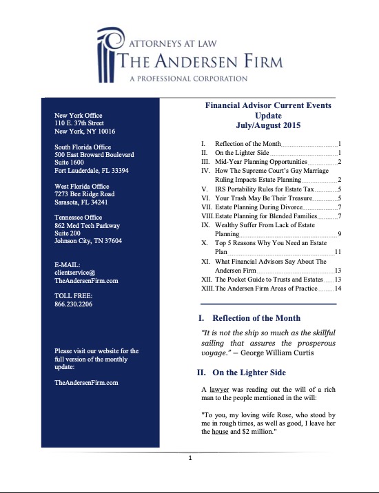 Financial Advisor Current Events Update July-Aug 2015