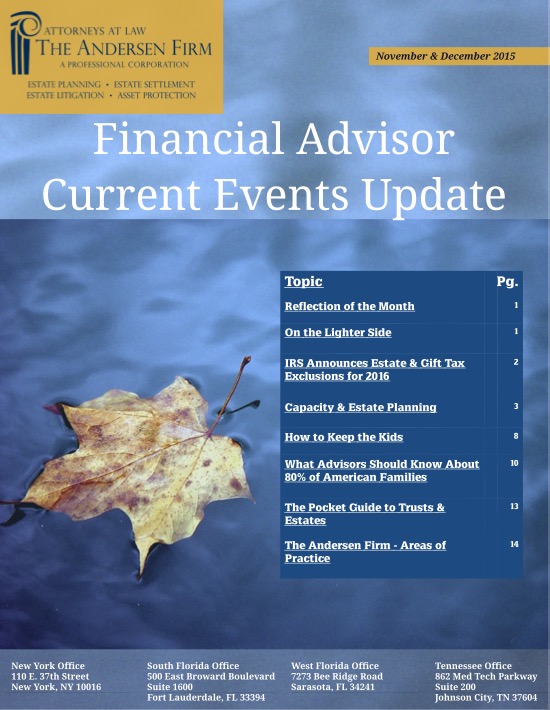 Financial Advisor Current Events Update Nov-Dec 2015